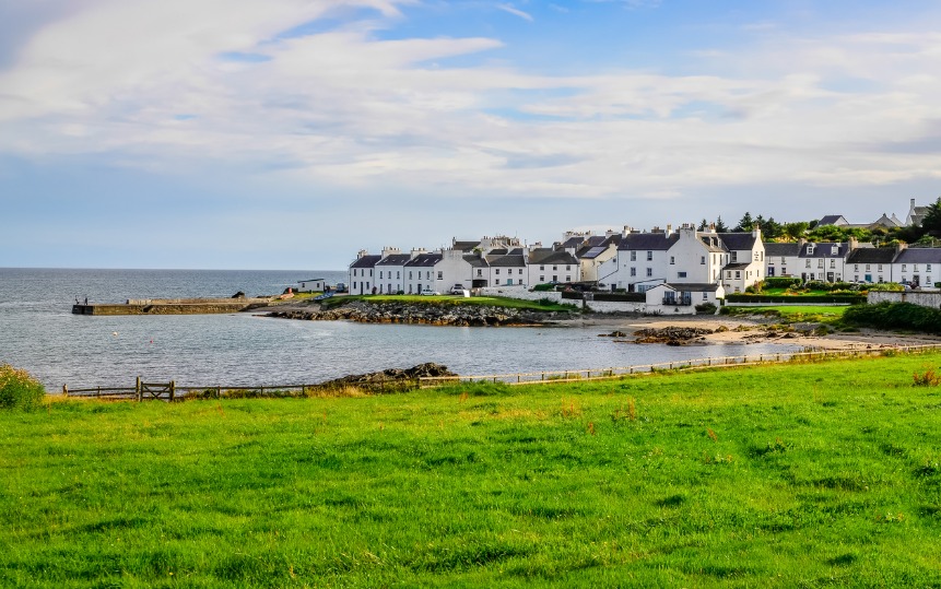 Coastal view of the Islay Regions, Bruichladdich Whiskey Distilleries